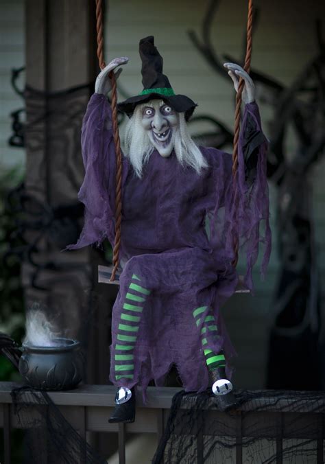 Set the Scene for a Magical Halloween with Swinging Witch Decorations